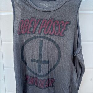 Obey Posse Black Graphic Tank Top